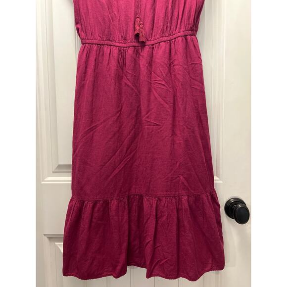 Old Navy Women’s Crochet-Sleeve Waist-Defined Midi Dress Tasseled Size L Purple - Picture 5 of 6